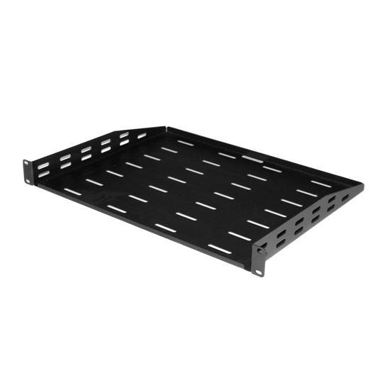 DYNAMIX AV Rack 1RU Cantilever Shelf with vented holes and #10-32 screws. 350mm Deep. Supports Weight up to 15kgs.