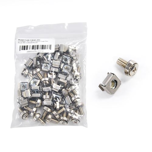 DYNAMIX 25pc Bag, 3 Piece Cage Nut, Silver (Re-sealable Clip Bag) M6