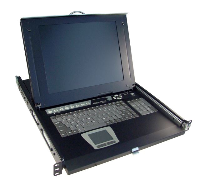 REXTRON All-in-1 Integrated LCD KVM Drawer 16 Port 19'''' Screen Size 1x console to 16x PS2 or USB PC''s, 19'''' TFT LCD, Keyboard Drawer, Rear Bracket ext. Kit (48~93cm),12x 1.8m &4x 3m VGA/USB leads. Colour Black.