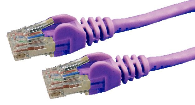 DYNAMIX 3m Cat6 Purple UTP Patch Lead (T568A Specification) 250MHz 24AWG Slimline Snagless Moulding with Unshielded Gold Plate Connector.