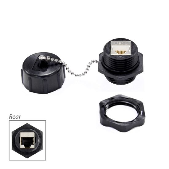 DYNAMIX IP67 Rated Cat6 Shielded Joiner with Dust Cap.