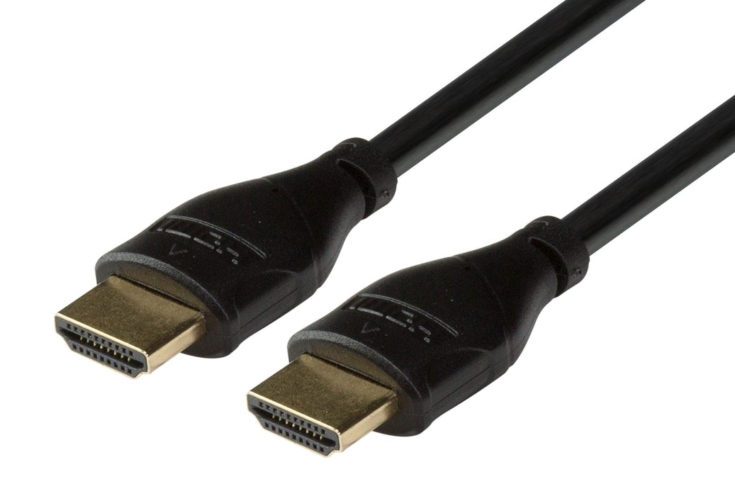 DYNAMIX 3m HDMI 10Gbs Slimline High-Speed Cable with Ethernet. Max Res: 4K2K@24/30Hz (3840x2160) 8 Audio channels. 8bit colour depth. Supports CEC, 3D, ARC, Ethernet.