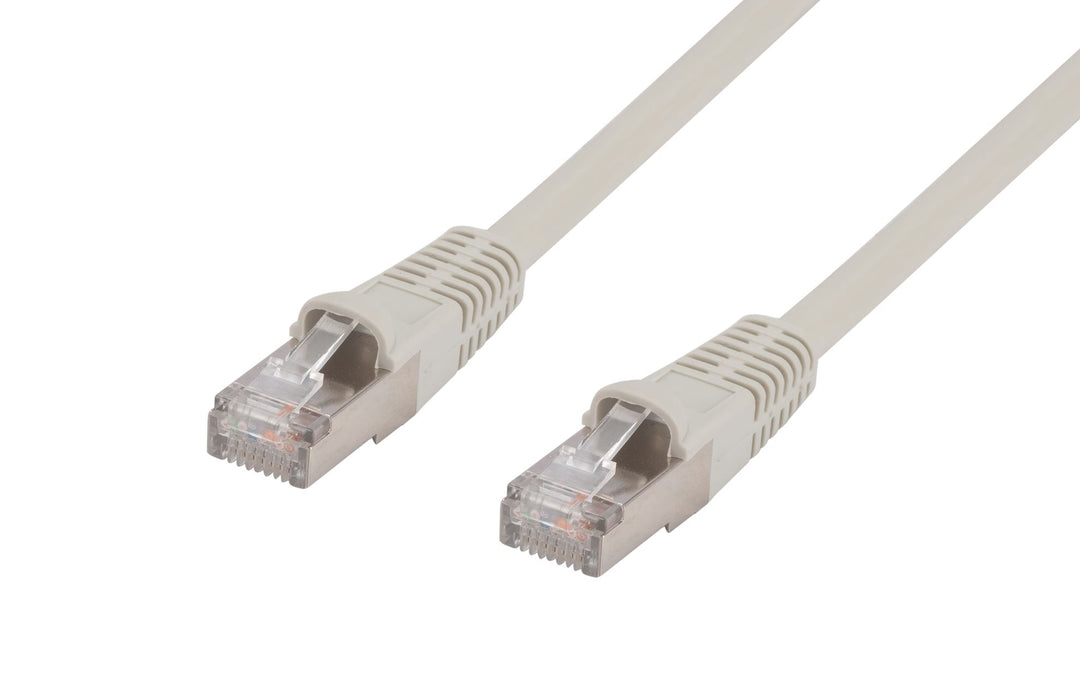 DYNAMIX 2m Cat6  Beige STP Patch Lead (T568A Specification) 26AWG Slimline Snagless Moulding. Shielded RJ45 with Plate Connectors