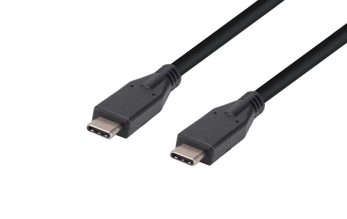 DYNAMIX 1M 60W USB 3.1 USB-C Male to USB-C Male Cable 5V/3A. Transfer Speed Gen2 (Up to 10Gbps). Black Colour