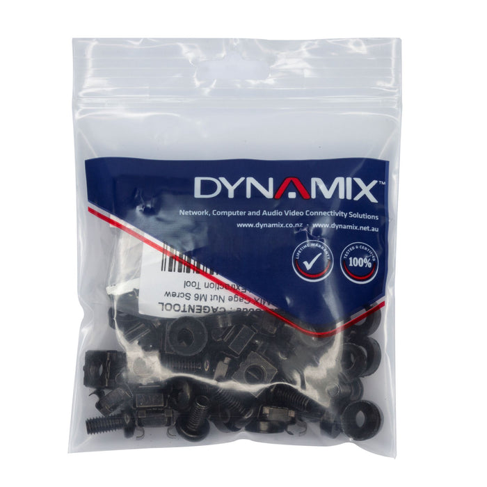 DYNAMIX 30pc Pack, 3 Piece Cage Nut, Black M6*15mm. Includes Installation Tool.