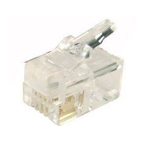 DYNAMIX RJ14 Plug 20pc Bag, 4P4C Modular Plug. 6 micron.