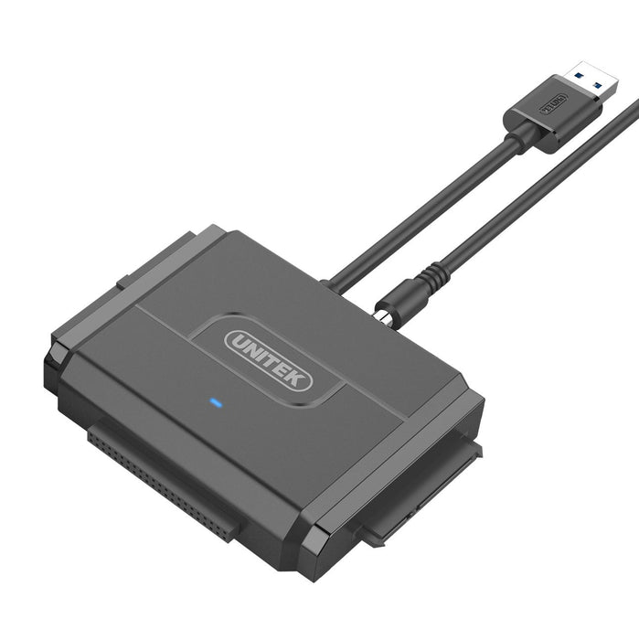 UNITEK USB 3.0 to IDE + SATA II Converter. Supports any Capacity 2.5''/3.5'' HDD & SSD. Plug and play. Power Adapter & USB3.0 Cable Included.