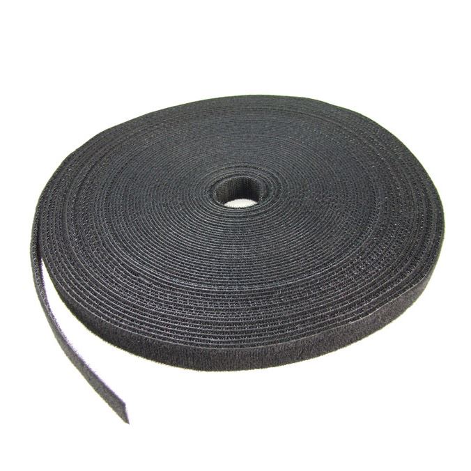 DYNAMIX Hook & Loop Roll 20m x 12mm dual sided, BLACK colour