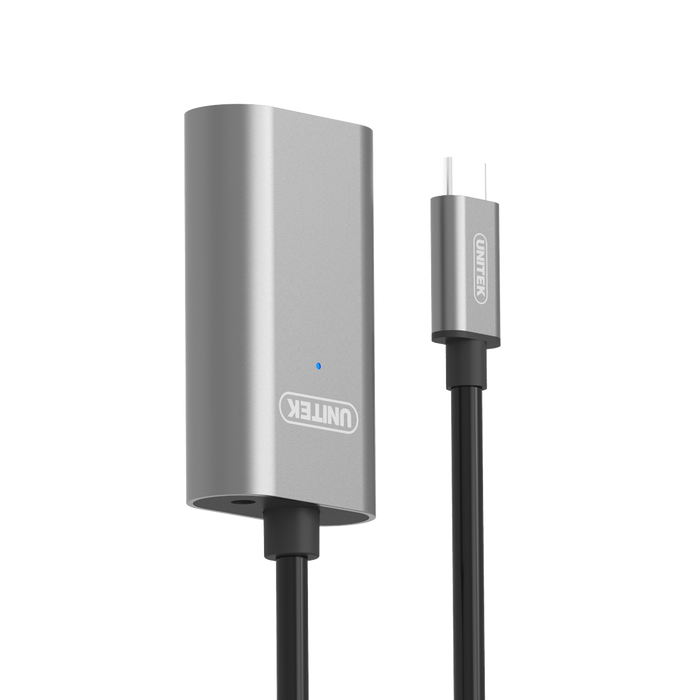 UNITEK 5m USB 3.1 USB-C Active Extension Cable. USB-C Male to USB-A Female. Connect Device to Device. Data Transfer Speed up to 5Gbps. Plug & Play. *Power Adaptor not Included