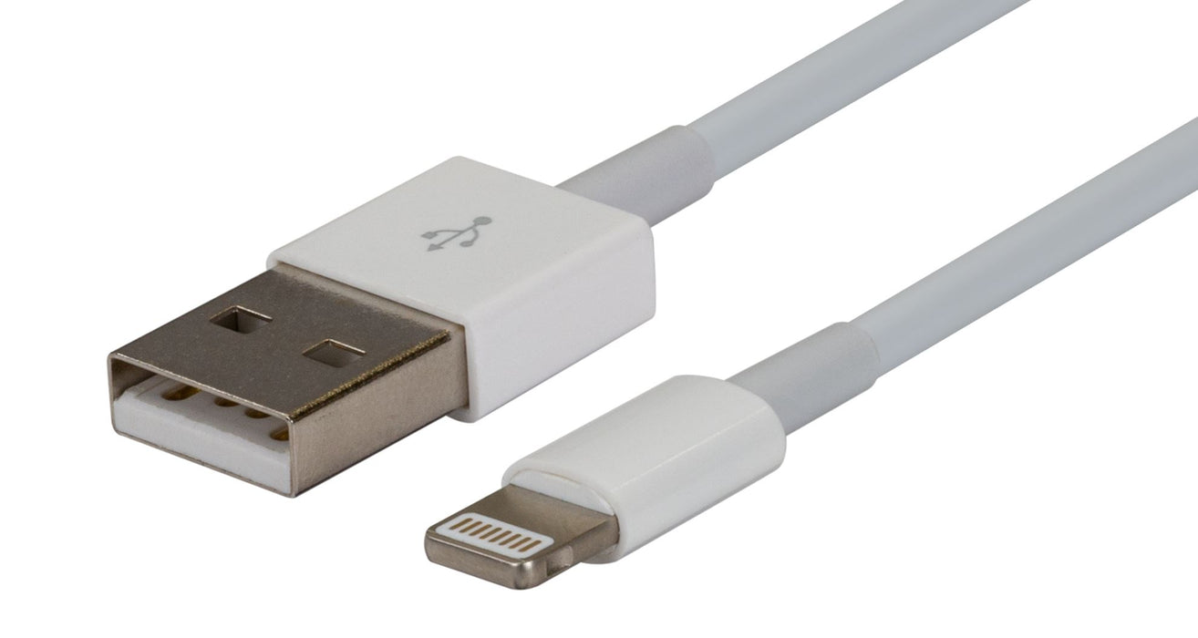 DYNAMIX 3m USB-A to Lightning Charge & Sync Cable. For Apple iPhone, iPad, iPad mini & iPods *Not MFI Certified*