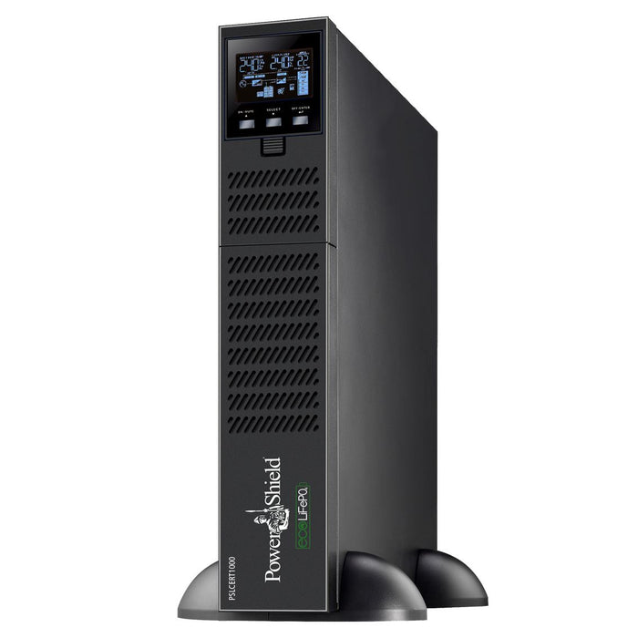 POWERSHIELD Centurion RT LiFePO4 1000VA Lithium-ion Online UPS. True double-conversion. Output power factor 0.9. HID Communication via USB. Hot swappable battery design. Extra large charger.