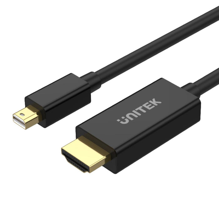 UNITEK 2M Mini DisplayPort to HDMI 1.4 Cable. Supports 4K@30Hz, HDR, HDCP2.0, 3D & 7.1 Surround Sound. For Surface Pro & iMac with Mini DP & More. 24K Gold-plated Connectors. Black