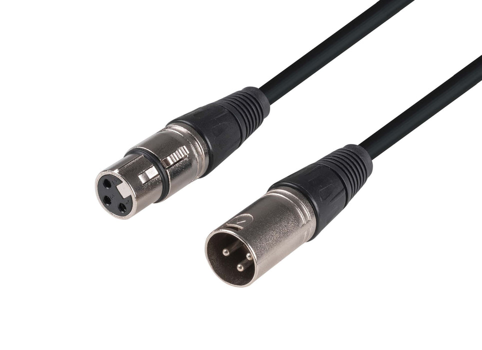 DYNAMIX 10m XLR 3-Pin Male to Female Balanced Audio Cable Sheilded Cable, 2 Core 28/0.1BC*2, ID1.2mm  OD 6.5mm.