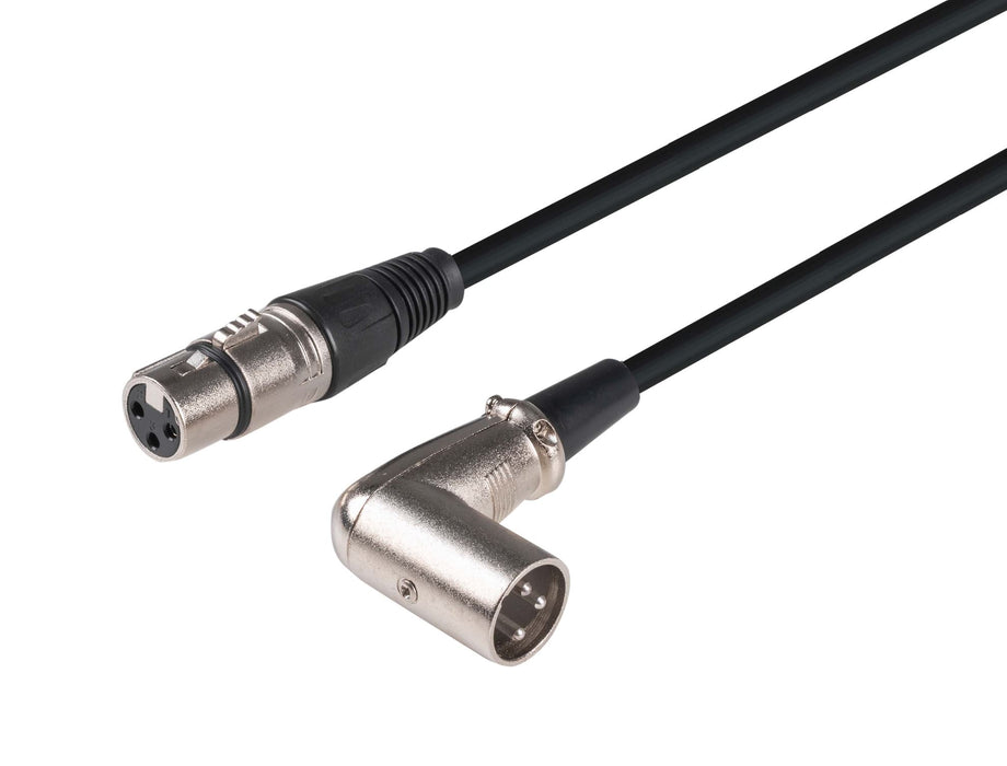 DYNAMIX 2m XLR 3-Pin Right Angled Male to 3-Pin Female Balanced Audio Cable