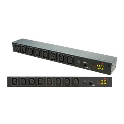DYNAMIX 8-Port 16A Metered PDU. Power Monitoring by True RMS Meter Output: 8x 10A IEC C13, Input: 1x 16A IEC C20, 3m attached power cord. Includes Rackmount Brackets