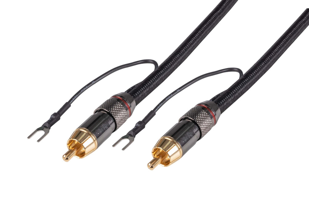 DYNAMIX 6m Coaxial Subwoofer Cable RCA Male to Male with Grounding Spade Connectors