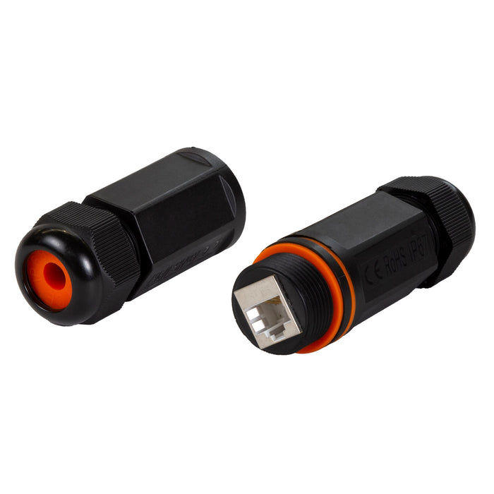 DYNAMIX Cat6/6A Waterproof In-line Connector Coupler. Shielded Female to Female. IP67. RJ45-RJ45.