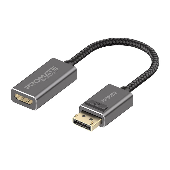 PROMATE DisplayPort to HDMI Adapter Max HDMI Resolution 4K/60Hz, 1080p/60Hz. Superior Stability with no Signal Loss. Secure Clip Lock with Corrosion Resistant Connectors