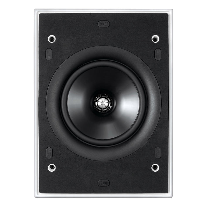 KEF Ultra Thin Bezel 6.5'' Rectangular In-Wall/Ceiling Speaker 160mm Uni-Q Driver with 16mm tangerine waveguide tweeter Paintable thin Bezel & Grille. Weather Resistant,Sold individually