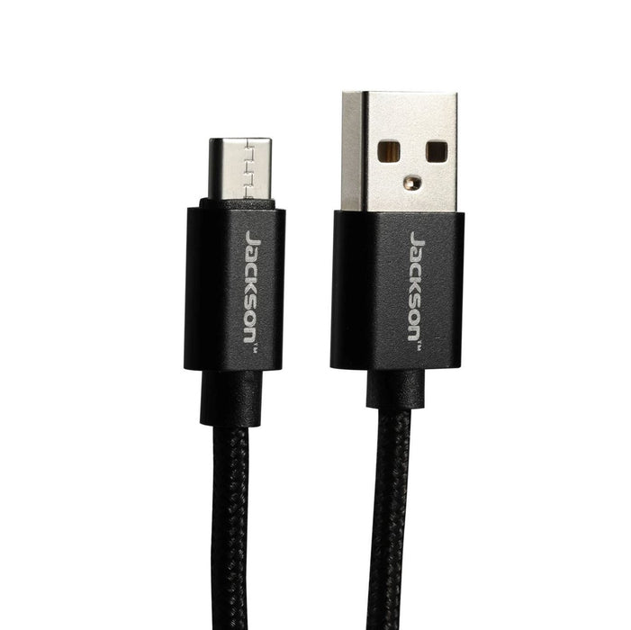JACKSON 1.5m USB-A to USB-C Sync & Charge Cable. Braided Cable Provides Extra Durability, Black Colour.