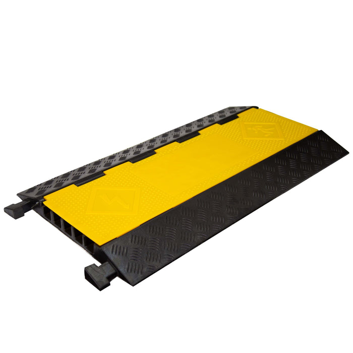 DYNAMIX 5-Channel Floor Cable Protector, Heavy Duty with Installation Lid. Outer Dims 900 x 500 x 50mm (LxWxH) Channel Dims 35 x 35mm, Weight 13Kg, Max load 10 Tons