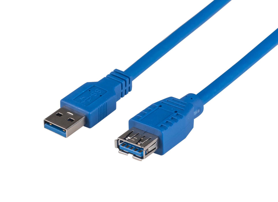 DYNAMIX 3m USB 3.0 USB-A Male to Female Extension Cable. Colour Blue