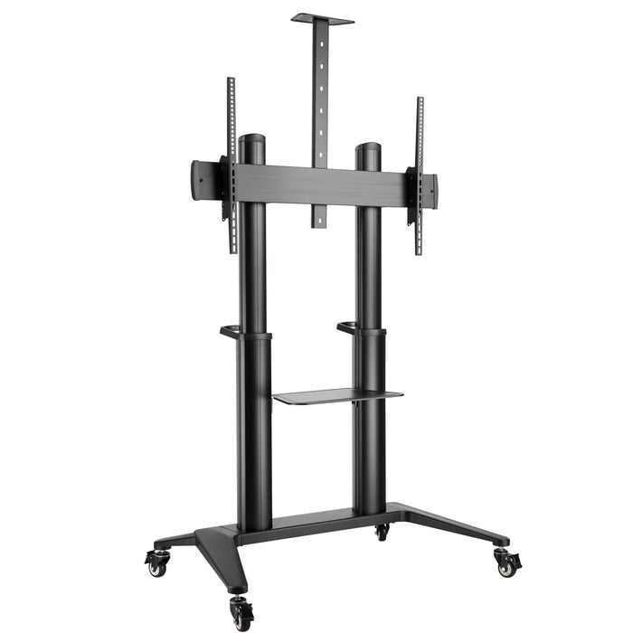 BRATECK 70"-120" Large Screen Ultra-strong Mobile TV Cart. Max Load 140Kgs. VESA support up to 1000x600. Hidden Cable Management. Height Adjustable 1250-1600mm.