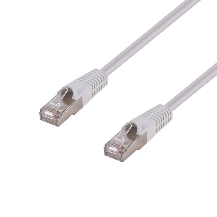 DYNAMIX 25m Cat6A S/FTP White Slimline Shielded 10G Patch Lead. 26AWG (Cat6 Augmented) 500MHz with Gold Plate Connectors.