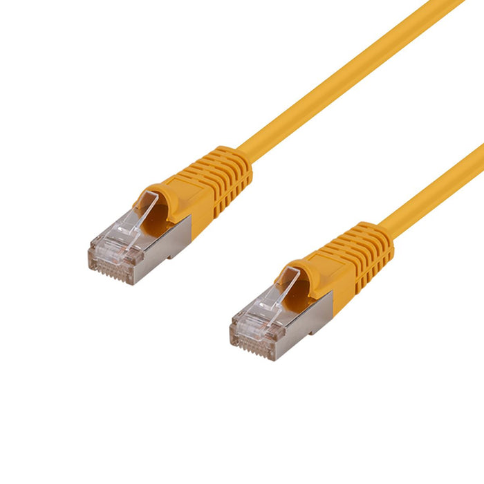 DYNAMIX 3m Cat6A S/FTP Yellow Slimline Shielded 10G Patch Lead. 26AWG (Cat6 Augmented) 500MHz with Gold Plate Connectors.