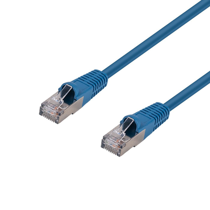 DYNAMIX 3m Cat6A S/FTP Blue Slimline Shielded 10G Patch Lead. 26AWG (Cat6 Augmented) 500MHz with Gold Plate Connectors.