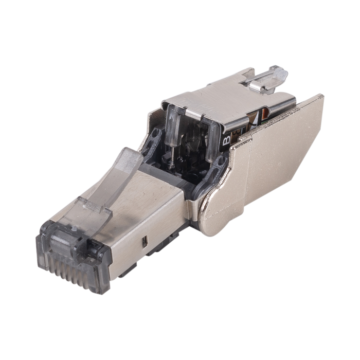 DYNAMIX RJ45 STP Cat6A 10G Tooless Flexible Plug. Works with both solid and stranded conductors 22~26AWG