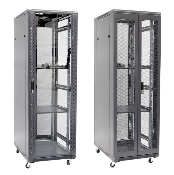 DYNAMIX 37RU Server Cabinet 1000mm Deep (600 x 1000 x 1853mm) Includes 2x Fixed Shelves, 4x Fans, 25x Cage Nuts, 4x Castors & 4x Level Feet. 800kg static load. Glass front door mesh rear door. 6-Way PDU installed