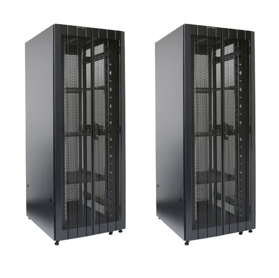 DYNAMIX 45RU Server Cabinet 1200mm Deep (800 x 1200 x 2181mm) Includes 3x fixed shelves, 4x fans, 25x cage nuts, 4x castors, 4x levelling feet Single front & bifold rear mesh doors. 6-Way PDU installed. Black