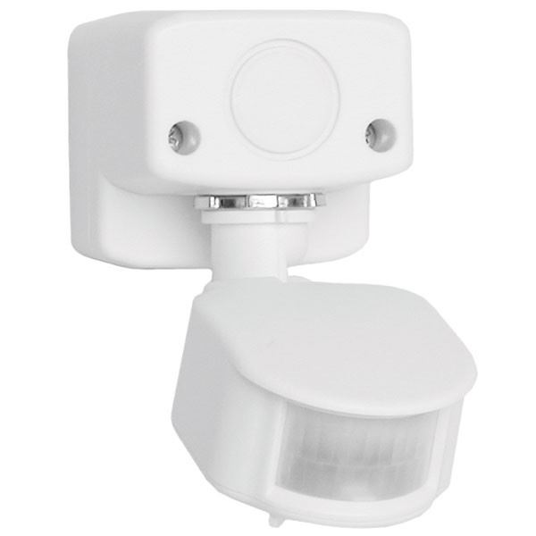 HOUSEWATCH IP44 Surface Mount Outdoor Infrared Motion Sensor 120 Degree Sensor with Adjustable Time, Distance & Lux. 12V DC/AC Input. Wall/Ceiling Mount. Includes S/S Screws. White.