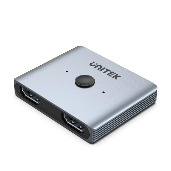 UNITEK HDMI Bi-directional Switch. Supports up to 8K@60Hz UHD. Supports 2-in-1-Out & 1-in-2-Out. Aluminium Housing with LED Indicator. Plug & Play.