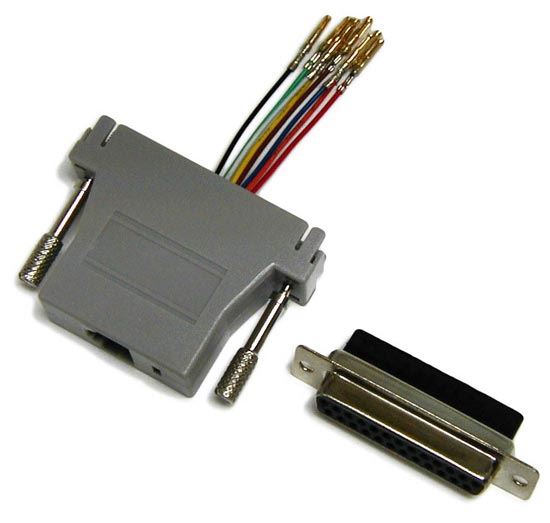 DYNAMIX DB25 Female to RJ45 Adaptor (8 Wire). Colour Black.