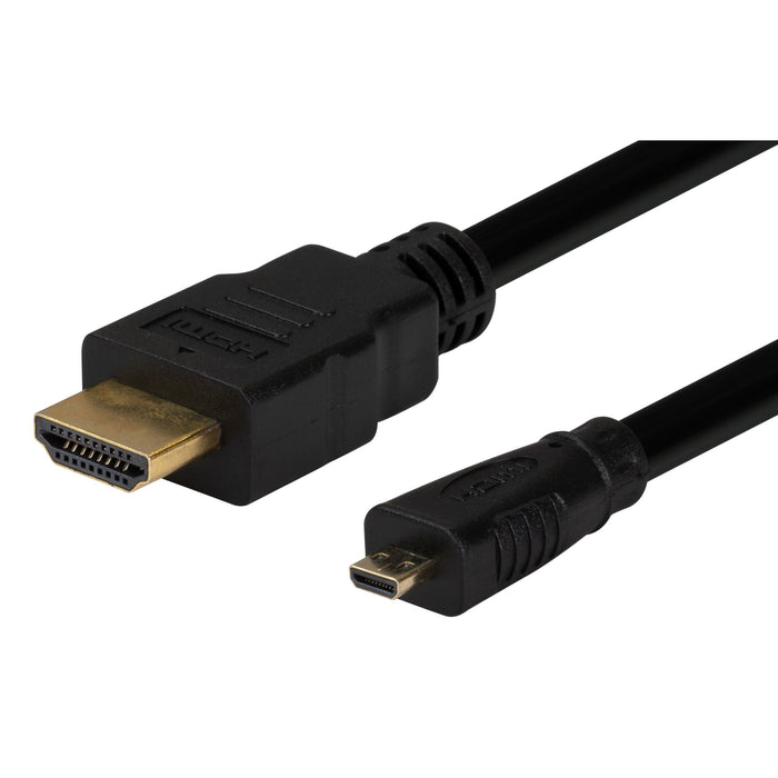 DYNAMIX 1m HDMI to HDMI Micro Cable v1.4. Max Res: 4K@30Hz. Colour Black.