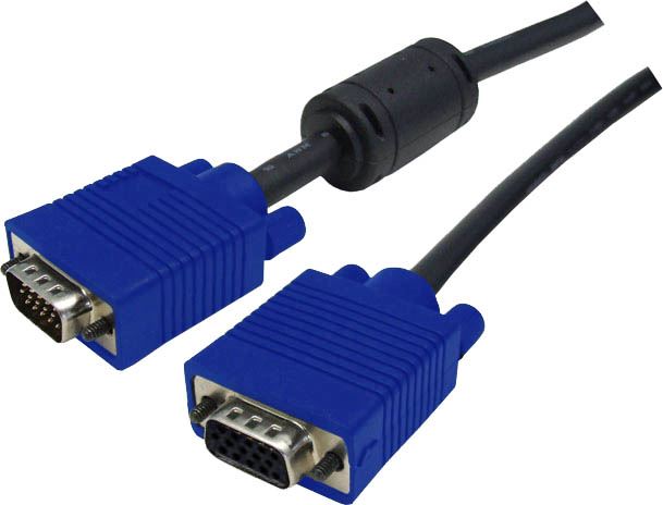 DYNAMIX 2m VESA DDC VGA Extension Cable Moulded. HDDB15 M/F Coaxial Shielded