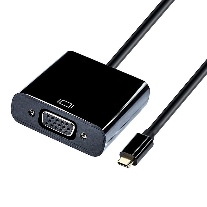 DYNAMIX USB-C to VGA Adaptor Supports 1080p HD Video (1920x1080) Mirror or extend displays, Plug & Plug & Play, Black Colour.