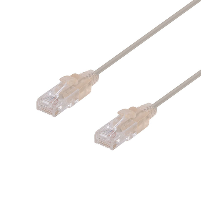 DYNAMIX 2m Cat6A 10G Beige Ultra-Slim Component Level UTP Patch Lead (30AWG) with RJ45 Unshielded Gold Plated Connectors. LSZH Outer Jacket. Supports PoE IEEE 802.3af (15.4W).