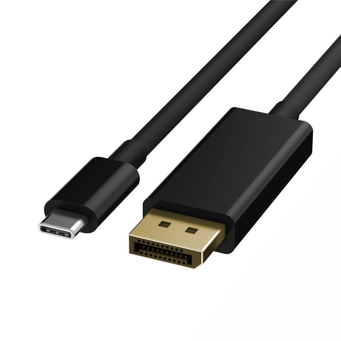 DYNAMIX 1m USB-C to DisplayPort 1.2 Cable. Supports 4K@60Hz UHD (3840x2160). Bidirectional, Supports HDR, HDCP 2.2, Supports 7.1 Surround Sound, Plug & Play, Black Colour.