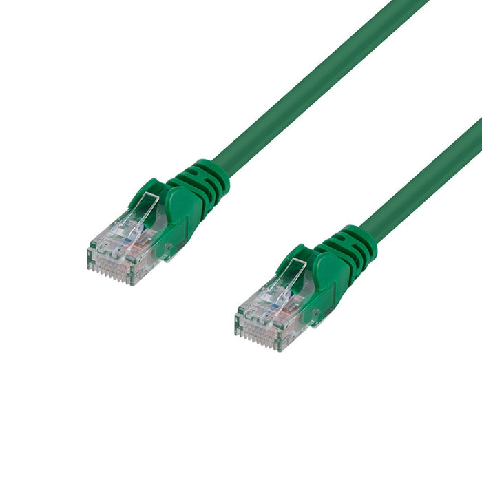 DYNAMIX 2m Cat6 Green UTP Patch Lead (T568A Specification) 250MHz 24AWG Slimline Snagless Moulding with Unshielded Gold Plate Connector.