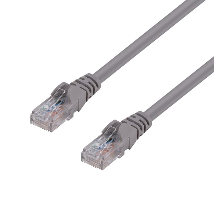DYNAMIX 1.5m Grey Cat6 UTP Patch Lead (T568A Specification) 250MHz 24AWG Slimline Snagless Moulding with Unshielded Gold Plate Connector.