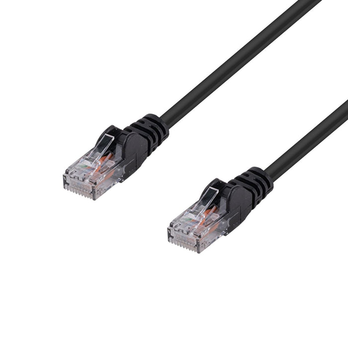 DYNAMIX 1.5m Cat6 Black UTP Patch Lead (T568A Specification) 250MHz 24AWG Slimline Snagless Moulding with Unshielded Gold Plate Connector.