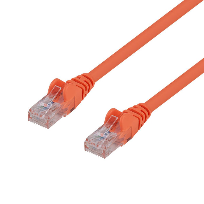 DYNAMIX 7.5m Cat6 Orange UTP Patch Lead (T568A Specification) 250MHz 24AWG Slimline Snagless Moulding with Unshielded Gold Plate Connector.