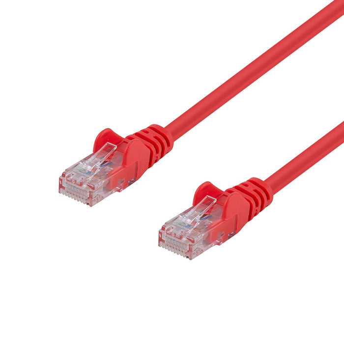 DYNAMIX 3m Cat6 Red UTP Patch Lead (T568A Specification) 250MHz 24AWG Slimline Snagless Moulding with Unshielded Gold Plate Connector.