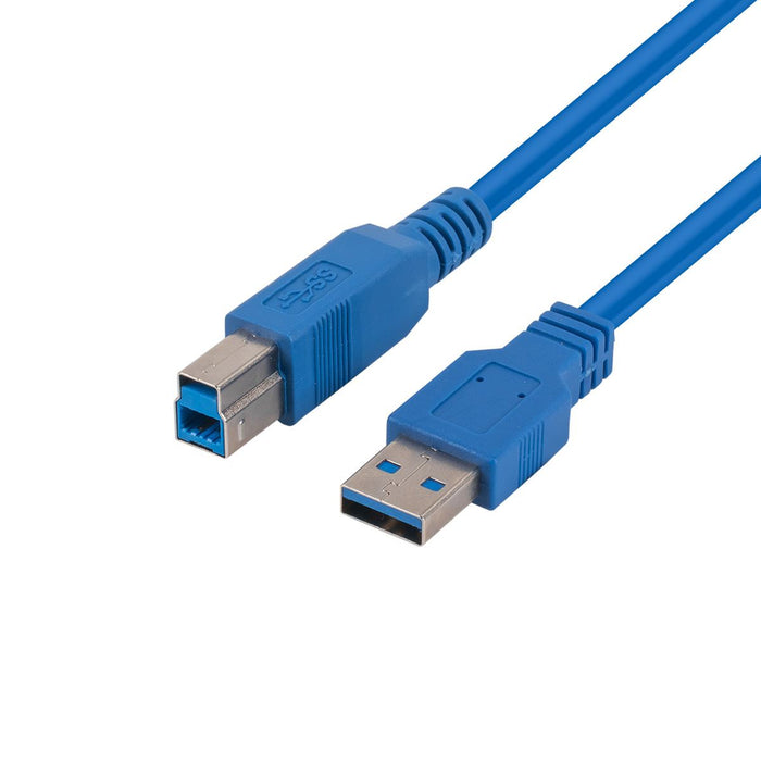 DYNAMIX 5m USB 3.0 USB-A Male to USB-B Male Cable. Colour Blue