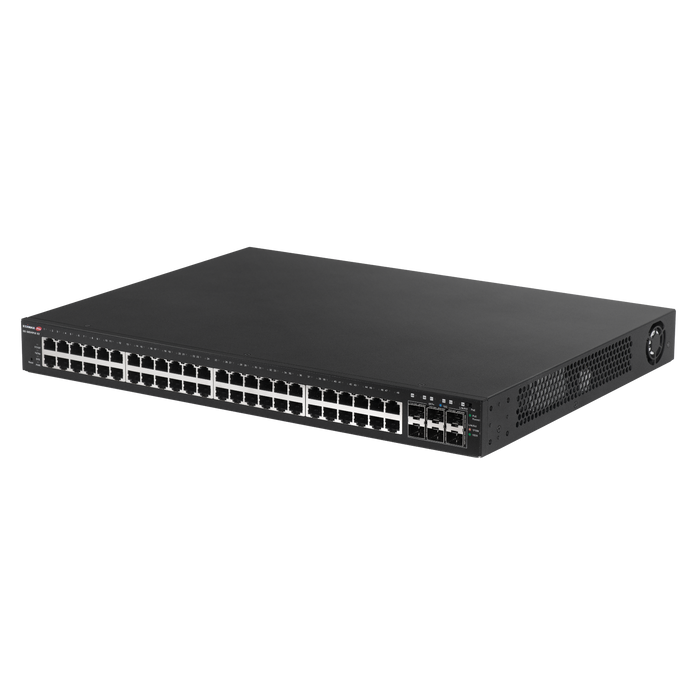 EDIMAX 54 Port Gigabit PoE+ Long Range Web Smart Switch. 48 Gigabit Ethernet PoE+ Ports and 6 10GbE SFP+ Ports. PoE up to 200m at 10Mps. Supports up to 30W per Port.