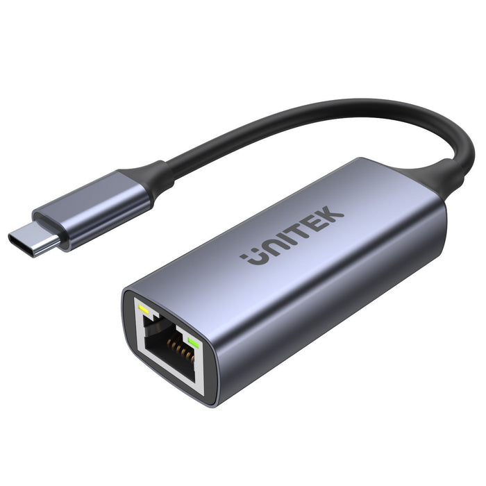 UNITEK USB-C to Gigabit Ethernet Adapter. Data Transfer Rate up to 5Gbps, 100W Power Delivery. Supports IPv4/IPv6, COE, Wake On LAN, Full & Half-duplex, Automatic Flip and Flow Control. Bus Powered.