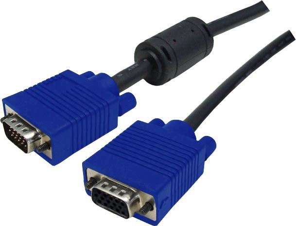 DYNAMIX 0.5m VESA DDC VGA Extension Cable Moulded. HDDB15 M/F Coaxial Shielded